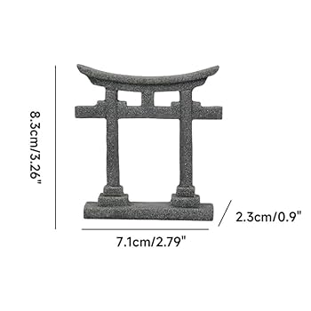 Amazon | Ladruph 鳥居 門 ミニチュア 和風 神道 鳥居 門 石